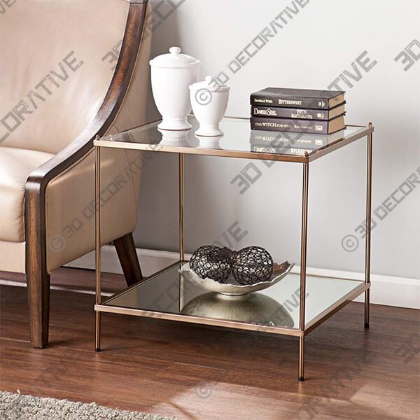 Knox 22 14 Wide Metallic Gold End Table - 3D Decorative