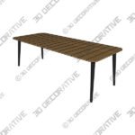 Latta Slate Gray Dining Table For 8 - 3D Decorative