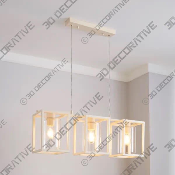 London Industrial 3 Light Diner Ceiling Light - 3D Decorative