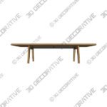 Madera Oak Dining Table, Extendable - 3D Decorative
