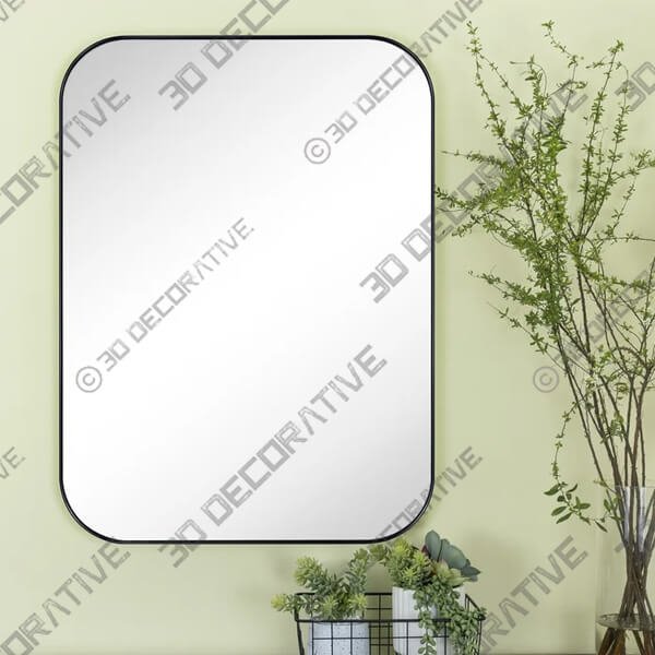Mid-Century Modern Chic Metal Rounded Wall Mirrors - 3D Decorative
