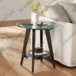 Milton 24 Wide Dark Brown Round Accent Table - 3D Decorative