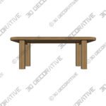 Dining Table (3) (4) Muhly White Oak Dining Table For 6 - 3D Decorative