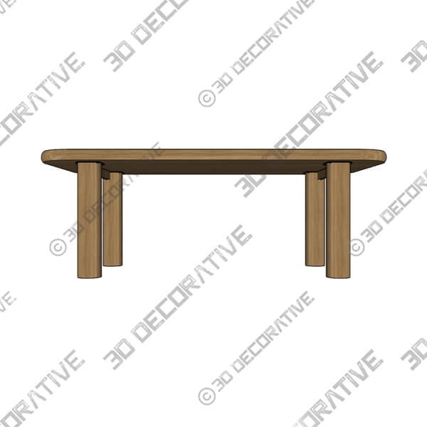Muhly White Oak Dining Table For 6 - 3D Decorative