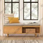 Nederin Rain Cloud Gray Oak Bench - 3D Decorative