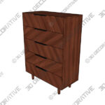 Drawer (3) (1) Nera Walnut 5-Drawer Chest - 3D Decorative