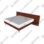 Nera Walnut King Bed With Nightstands - 3D Decorative