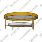 Table (3) (4) Noelle Gold Effect Faux Marble Coffee Table - 3D Decorative