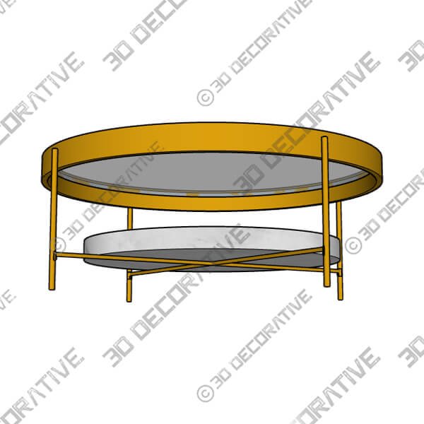 Noelle Gold Effect Faux Marble Coffee Table - 3D Decorative