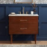 Ollie 36 Wide Teak Wood 1-Drawer Single Vanity - 3D Decorative