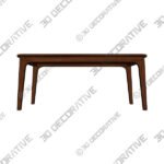 Dining Table (1) (5) Plumas Walnut Dining Table For 6 -3D Decorative
