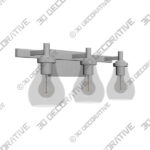 Bath Light (3) Possini Euro Danvers 22 12W Brushed Nickel 3-Light Bath Light - 3D Decorative