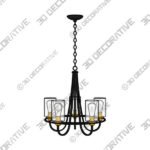 Chandelier (3) (6) Possini Euro Demy 23 Wide Oil-Rubbed Bronze 5-Light Ring Chandelier - 3D Decorative