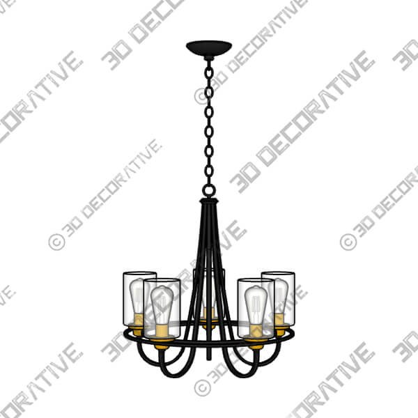 Possini Euro Demy 23 Wide Oil-Rubbed Bronze 5-Light Ring Chandelier - 3D Decorative