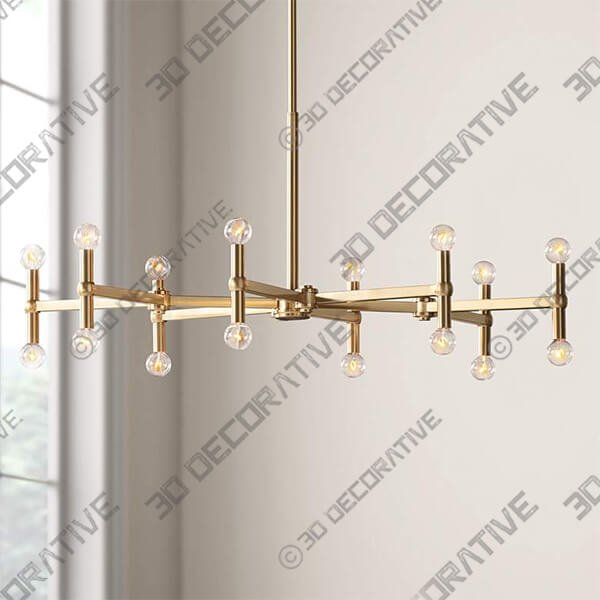 Possini Euro Marya 37 Wide Satin Brass 16-Light Modern Chandelier - 3D Decorative