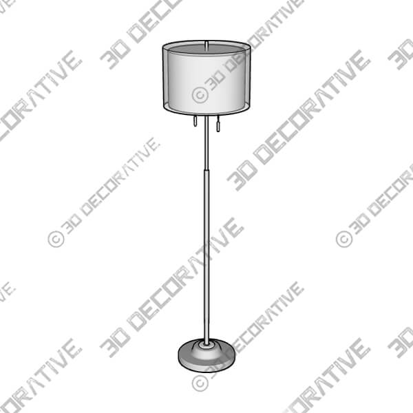 Possini Euro Roxie 65 12 Double Shade Brushed Nickel Floor Lamp - 3D Decorative