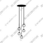 Pendant (2) (9) Possini Euro Samantha 19 12 Wide Black Multi-Light Pendant - 3D Decorative