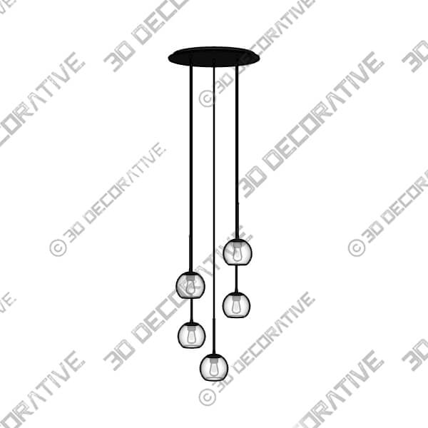 Possini Euro Samantha 19 12 Wide Black Multi-Light Pendant - 3D Decorative