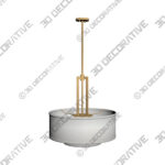 Possini Euro Sundry 24 Wide Warm Antique Brass Drum Pendant Light - 3D Decorative
