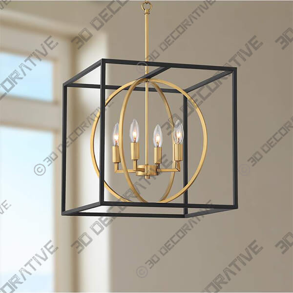 Possini Euro Sydney 16 12 Wide Black 4-Light Foyer Pendant Light - 3D Decorative