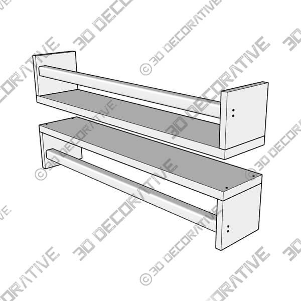 Rigga 2 Piece Floating Shelf - 3D Decorative