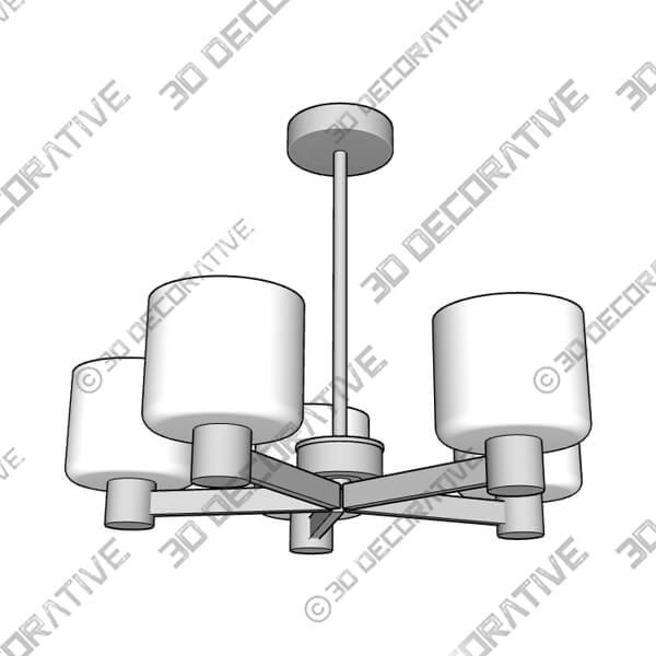 Erin 5 Light Semi Flush Ceiling Light - 3D Decorative