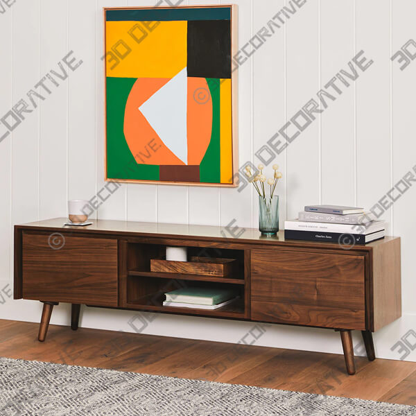 Seno Walnut 63 Media Unit - 3D Decorative