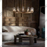 Stiffel Aron 36 Wide Brass 12-Light Wagon Wheel Chandelier - 3D Decorative