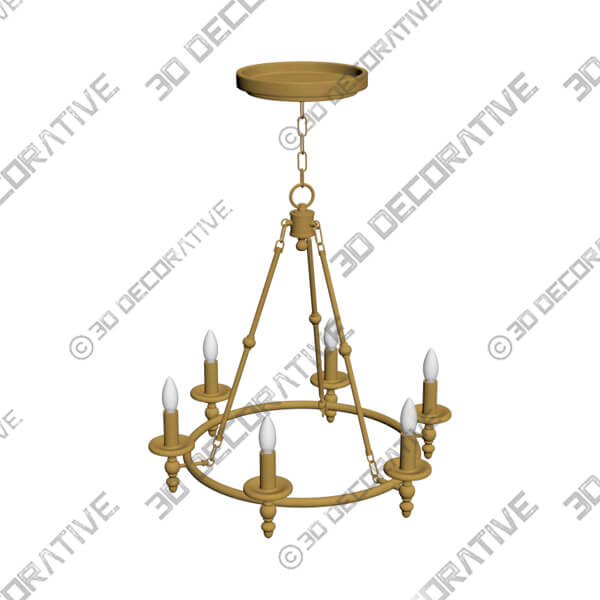 Stiffel Hartley 28 Wide Warm Antique Gold 6-Light Ring Chandelier - 3D Decorative