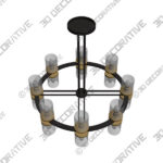 Chandelier (1) (12) Stiffel Palais 35 12 Modern Matte Black Brass 16-Light Chandelier - 3D Decorative