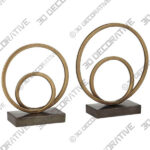 Topanga Matte Copper Metal Ring Sculptures Set of 2-3DDecorative Topanga Matte Copper Metal Ring Sculptures Set of 2 - 3D Decorative