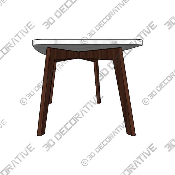 Vena Walnut Rectangular Coffee Table - 3D Decorative