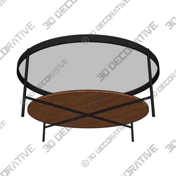 Vitri Walnut Coffee Table - 3D Decorative