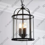 Hurricane 3 Light Pendant Antique Brass Ceiling Fitting - 3D Decorative