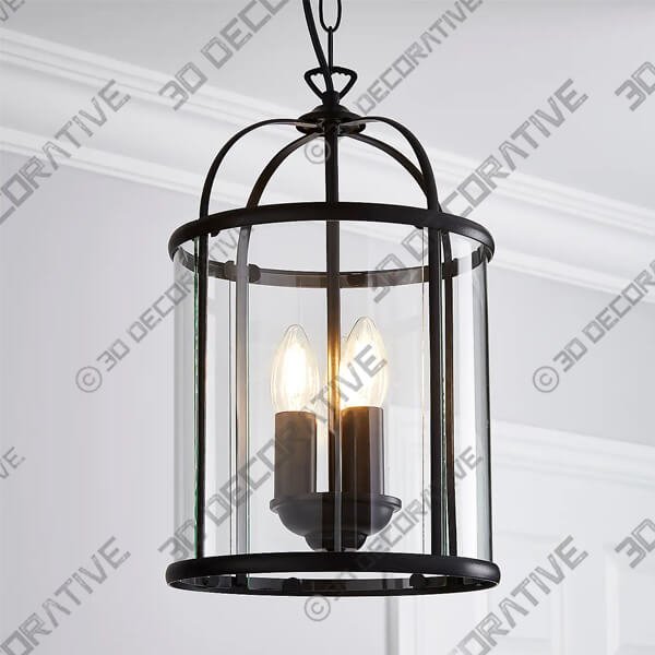 Hurricane 3 Light Pendant Antique Brass Ceiling Fitting - 3D Decorative