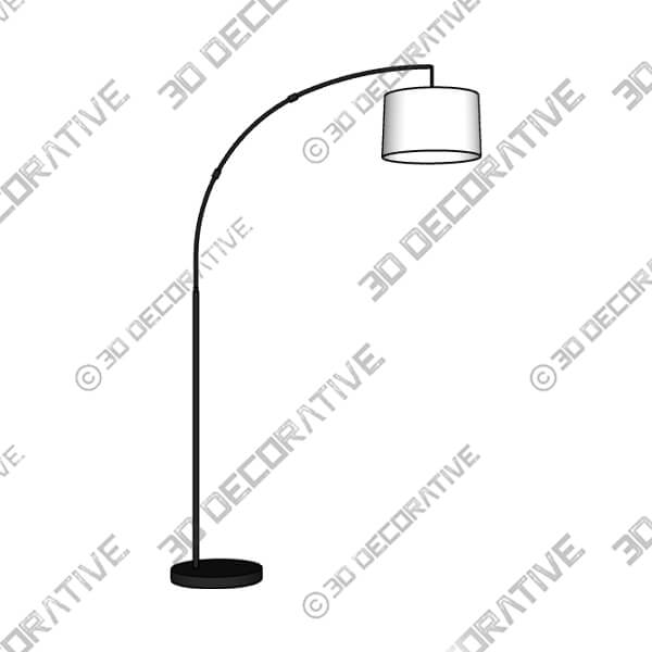 360 Lighting Cora 72 High Black Finish Modern Arc Floor Lamp - 3D Decorative