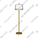 Lamp (2) (1) 360 Lighting Serra 64 Warm Gold Chairside Arc Offset Arm Floor Lamp - 3D Decorative