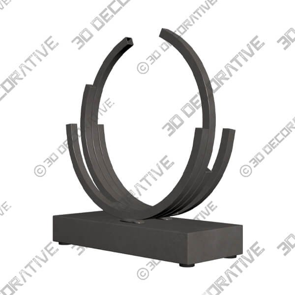 Abyss 9 High Matte Black Metal Sculpture - 3D Decorative