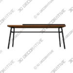 Adesso Carter 39 Wide Metal Leg and Walnut Wood Modern Bench - 3D Decorative