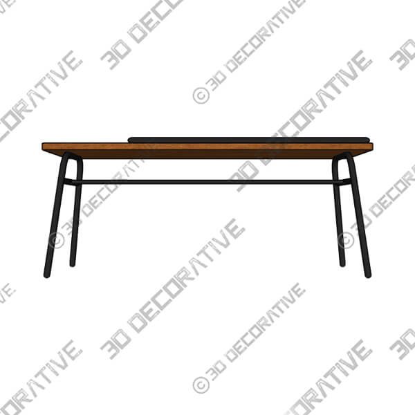 Adesso Carter 39 Wide Metal Leg and Walnut Wood Modern Bench - 3D Decorative