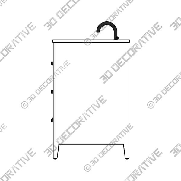 Adrienne 48 Single Bathroom Vanity with Quartz Top - 3D Decorative