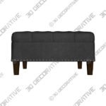 Alice Charcoal Tufted Fabric Square Cocktail Ottoman - 3D Decorative