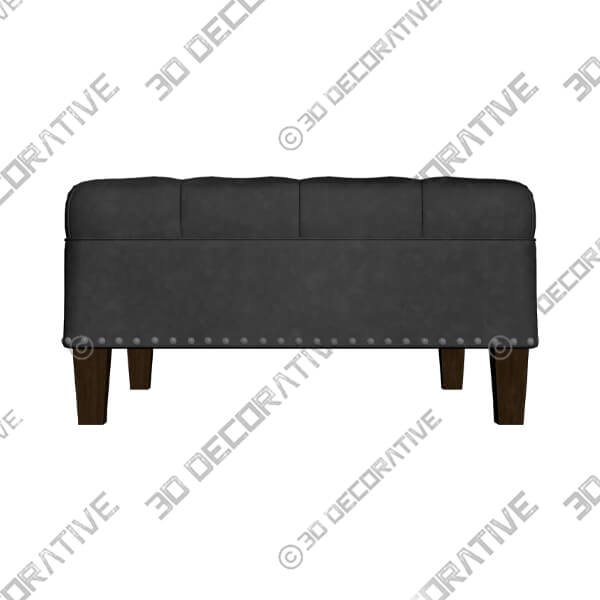 Alice Charcoal Tufted Fabric Square Cocktail Ottoman - 3D Decorative