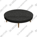 Alina Dark Gray Fabric Oval Cocktail Ottoman - 3D Decorative