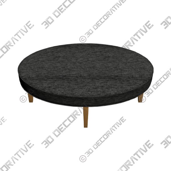 Alina Dark Gray Fabric Oval Cocktail Ottoman - 3D Decorative