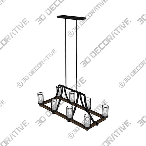 Angelo 46 Wide Weathered Oak Kitchen Island Light Chandelier - 3D Decorative