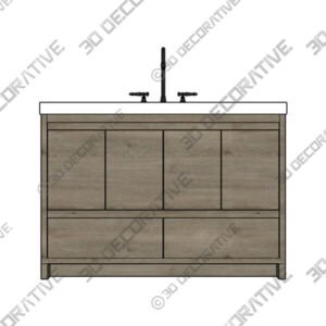 Barakah 48.5'' Single Bathroom Vanity with Cultured Marble Top - 3D Decorative