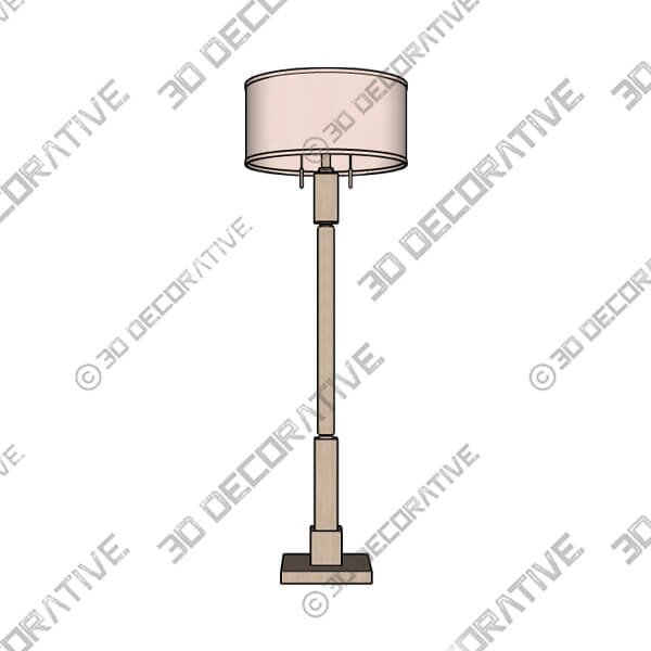 Barnes and Ivy Baluster 63 12 Coastal Rustic Pickled Wood Floor Lamp - 3D Decorative