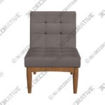 Baxton Studio Sanford Gray Fabric Tufted Dining Chair - 3D Decorative