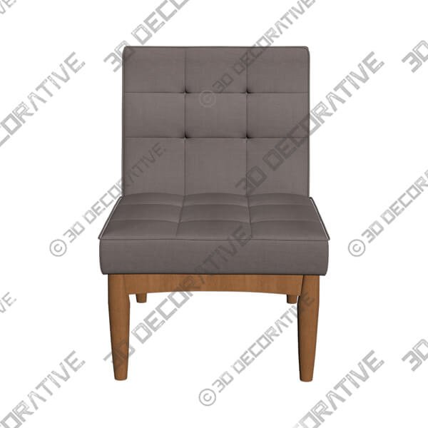 Baxton Studio Sanford Gray Fabric Tufted Dining Chair - 3D Decorative